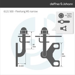 Flex hang M5 narrow, 1 s�t
