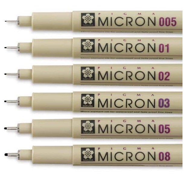 Pigma Micron pen (st 6 stk.)