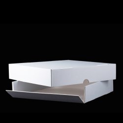 Kvadrat boks m. flap 25x25x10 cm.